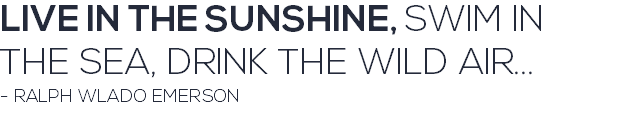 LIVE IN THE SUNSHINE, SWIM IN THE SEA, DRINK THE WILD AIR... - RALPH WLADO EMERSON 